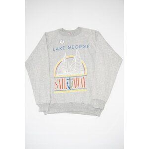 Sherry Puff Design Lake George Sail Away Crewneck VINTAGE Cotton Sweatshirt Sz L